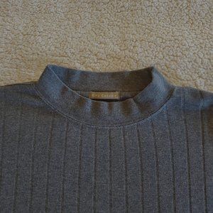 Men's Haggar Clothing Co. Charcoal Gray Mock Turtleneck Shirt, Size Large
